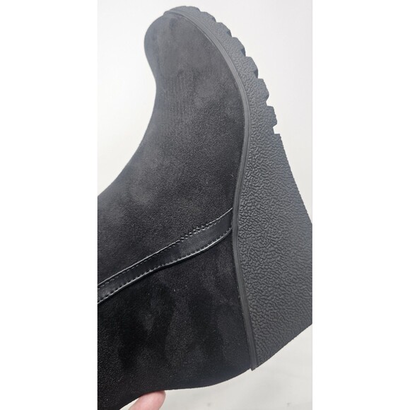 I Love Billy BettyBoo Black Faux Suede Knee High Winter Zip Tye Boots Sz 41 - Picture 11 of 16